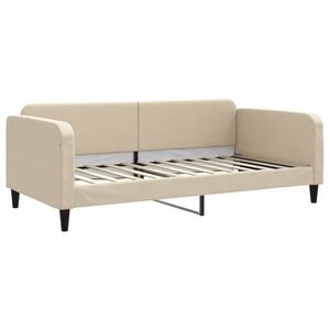 vidaXL Sof&aacute; cama sin colch&oacute;n tela crema 100x200 cm