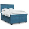 vidaXL Cama box spring con colch&oacute;n terciopelo azul 160x200 cm