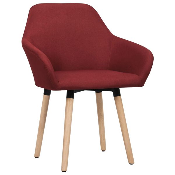vidaXL Sillas de comedor 2 unidades tela rojo tinto