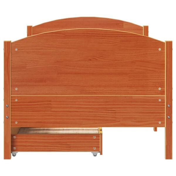 vidaXL Estructura de cama sin colch&oacute;n madera de pino marr&oacute;n 90x200 cm