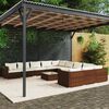 vidaXL Set muebles de jard&iacute;n 12 pzas y cojines rat&aacute;n sint&eacute;tico marr&oacute;n