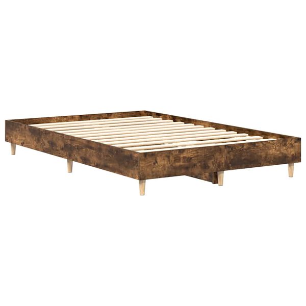 vidaXL Estructura de cama sin colch&oacute;n madera roble ahumado 120x200 cm