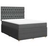 vidaXL Cama box spring con colch&oacute;n tela gris oscuro 140x200 cm