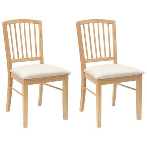 vidaXL Sillas de comedor 2 uds. Madera de Caucho S&oacute;lido Natural