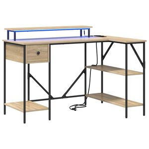 vidaXL Escritorio Roble Sonoma 120 x 79 x 86,5 cm Madera de ingenier&iacute;a