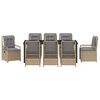 vidaXL Conjunto de Comedor de Jard&iacute;n 9 pcs Beige y Gris Claro