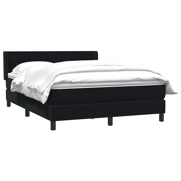 vidaXL Cama box spring con colch&oacute;n terciopelo negro 160x210 cm