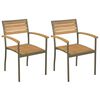 vidaXL Sillas apilables de jard&iacute;n 2 uds madera maciza acacia y acero