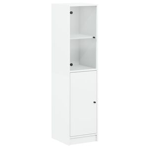 vidaXL Aparador con puerta de vidrio blanco 35x37x142 cm