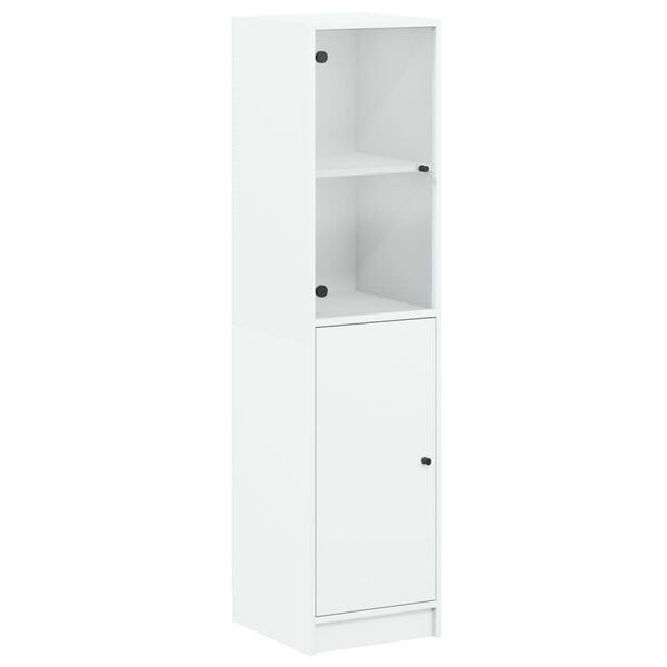 vidaXL Aparador con puerta de vidrio blanco 35x37x142 cm