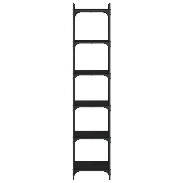vidaXL Librer&iacute;a de 6 estantes madera de ingenier&iacute;a negro 40x30x188 cm