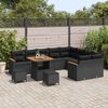 vidaXL Conjunto de sof&aacute; de jard&iacute;n 12 pcs Negro Rattan de Poli&eacute;ster