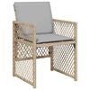 vidaXL Set comedor de jard&iacute;n 9 pzas con cojines rat&aacute;n sint&eacute;tico beige