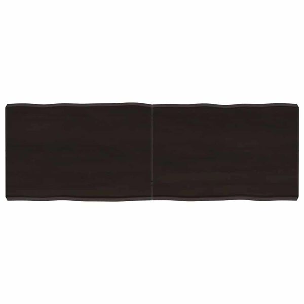 vidaXL Tablero mesa madera tratada borde vivo marr&oacute;n 120x40x(2-6) cm