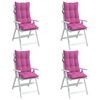 vidaXL Cojines para silla con respaldo alto 4 uds tela Oxford rosa