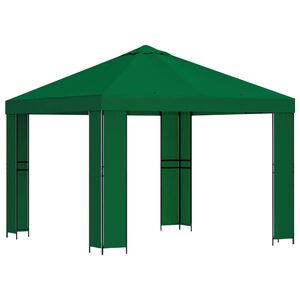 vidaXL Cenador 3 x 3 m Verde Poli&eacute;ster y Acero 190