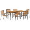 vidaXL Conjunto de Comedor de Jard&iacute;n 7 pcs Gris y marr&oacute;n