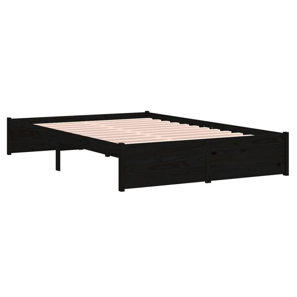 vidaXL Estructura de cama sin colchón madera maciza negro 120x190 cm