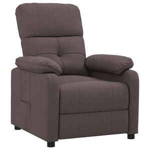 vidaXL Sill&oacute;n reclinable de tela marr&oacute;n oscuro