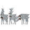 vidaXL Renos de Navidad 6 piezas de malla blanco fr&iacute;o plateado