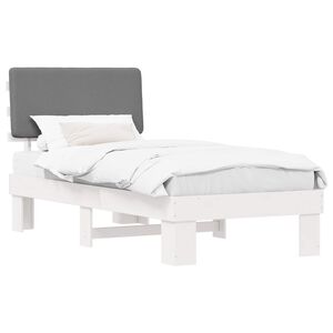 vidaXL Estructura de Cama con Cabecera Tapizada Gris Claro 80 x 200 cm