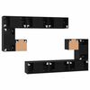 vidaXL Conjunto de mueble de TV Montaje en la pared 10 pcs Roble Negro