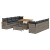 vidaXL Conjunto de sof&aacute;s de jard&iacute;n 11 pcs Gris rat&aacute;n sint&eacute;tico