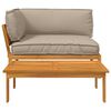 vidaXL Juego de Sof&aacute; con coj&iacute;n 2 pcs Taup&eacute; Madera de Acacia S&oacute;lida