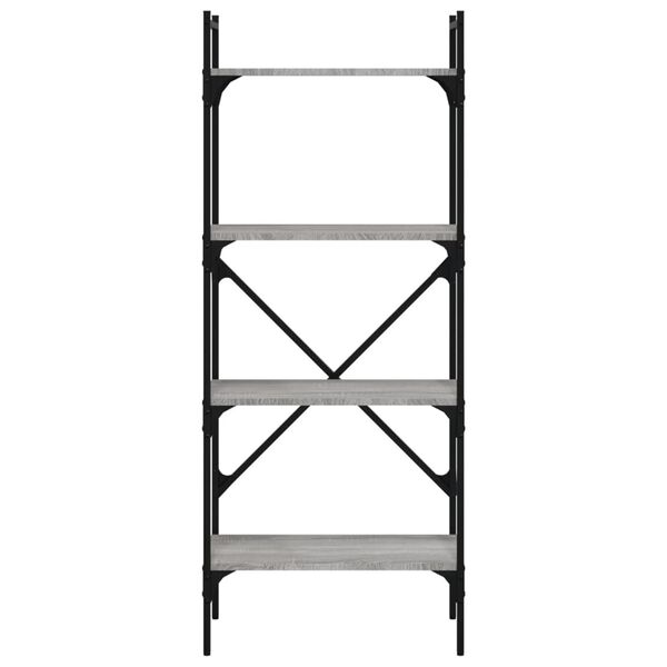 vidaXL Librería 4 estantes madera gris Sonoma 56x31,5x138,5 cm