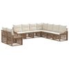 vidaXL Conjunto de sof&aacute;s de jard&iacute;n 9 uds. Beige rat&aacute;n sint&eacute;tico