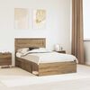 vidaXL Estructura de cama con cabecera Roble Artesanal 120 x 190 cm