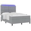vidaXL Cama tipo Box Spring con colch&oacute;n Gris claro 140 x 200 cm tela