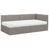 vidaXL Estructura de Cama Esquina con Colch&oacute;n 2 pcs Taup&eacute; Terciopelo