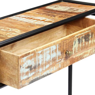 vidaXL Mesa consola de madera maciza reciclada 118x30x75 cm