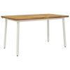vidaXL 140 x 70 x 75 cm Madera de Acacia S&oacute;lida Blanco Rectangular