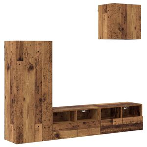 vidaXL Unidades de pared para TV 4 pcs Madera Vieja