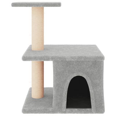 vidaXL Rascador para gatos con postes de sisal gris claro 48 cm