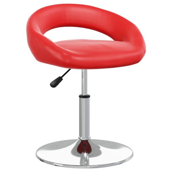 vidaXL Silla de comedor giratoria de cuero sint&eacute;tica roja