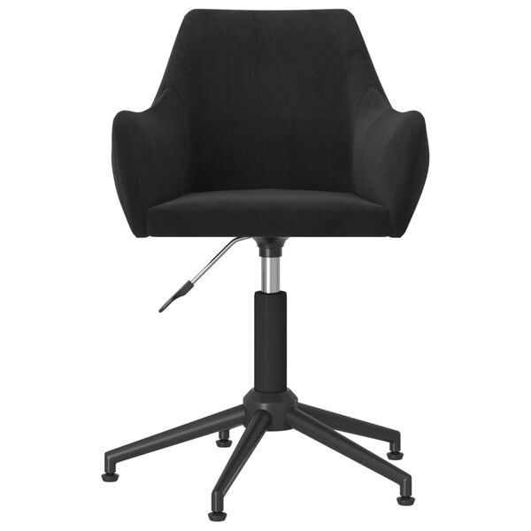 vidaXL Silla de comedor giratoria de terciopelo negro