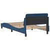 vidaXL Estructura de cama con cabecero Dover tela azul 100x200cm