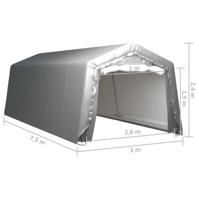 vidaXL Carpa de almacenamiento acero gris 300x750 cm