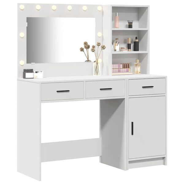 vidaXL Mesa de tocador con cajón 2 pcs Blanco 78.5 x 41 x 135 cm