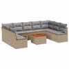 vidaXL Conjunto de sof&aacute;s de jard&iacute;n 10 uds. Beige y Gris Claro