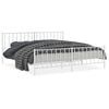 vidaXL Estructura cama sin colch&oacute;n con estribo metal blanco 200x200 cm
