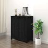 vidaXL Aparador de madera maciza de pino negro 70x35x80 cm