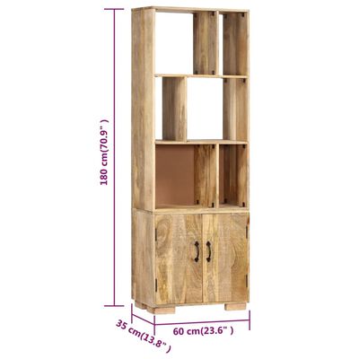 vidaXL Estantería madera maciza de mango 60x35x180 cm