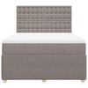 vidaXL Cama box spring con colch&oacute;n tela gris taupe 140x190 cm