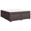 vidaXL Cama box spring con colch&oacute;n tela marr&oacute;n oscuro 180x200 cm