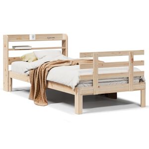 vidaXL Estructura de cama con cabecero madera maciza pino 90x190 cm