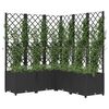 vidaXL Jardinera con enrejado PP negro 120x120x136 cm
